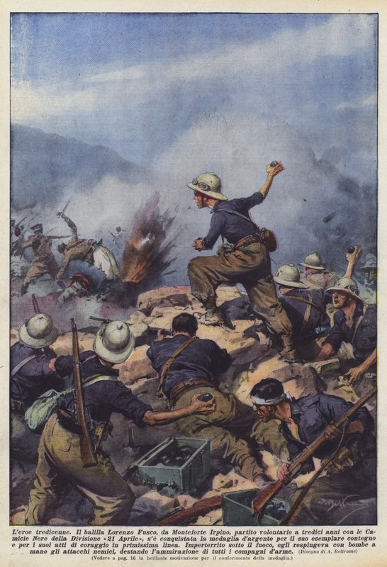On üç yaşındaki kahraman by Achille Beltrame