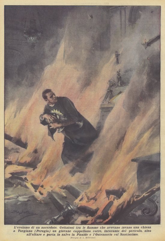 Bir rahibin kahramanlığı by Achille Beltrame