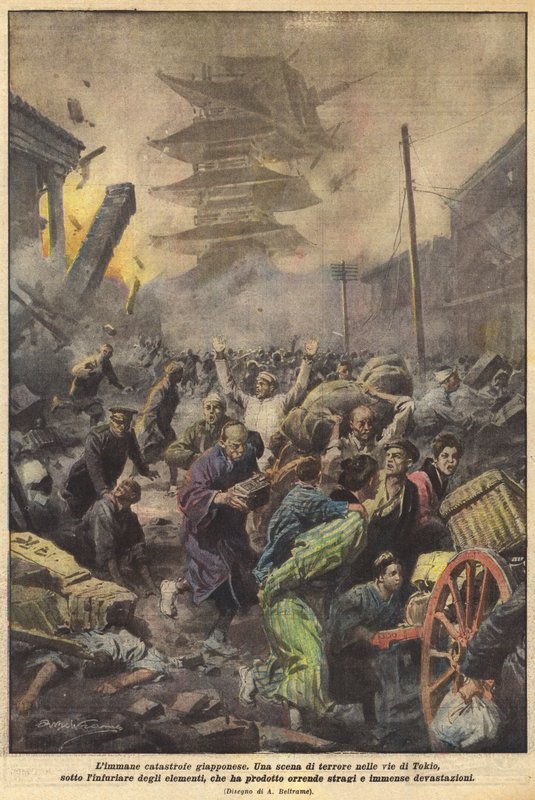 Limmane Japon felaketi by Achille Beltrame