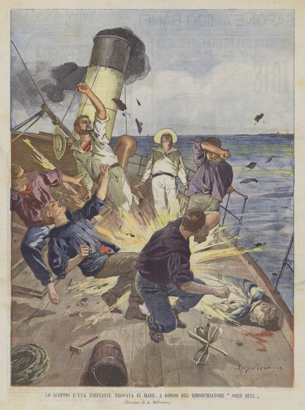 Denizde Bulunan Scoppio DUna Torpido John Bull Römorkörde by Achille Beltrame