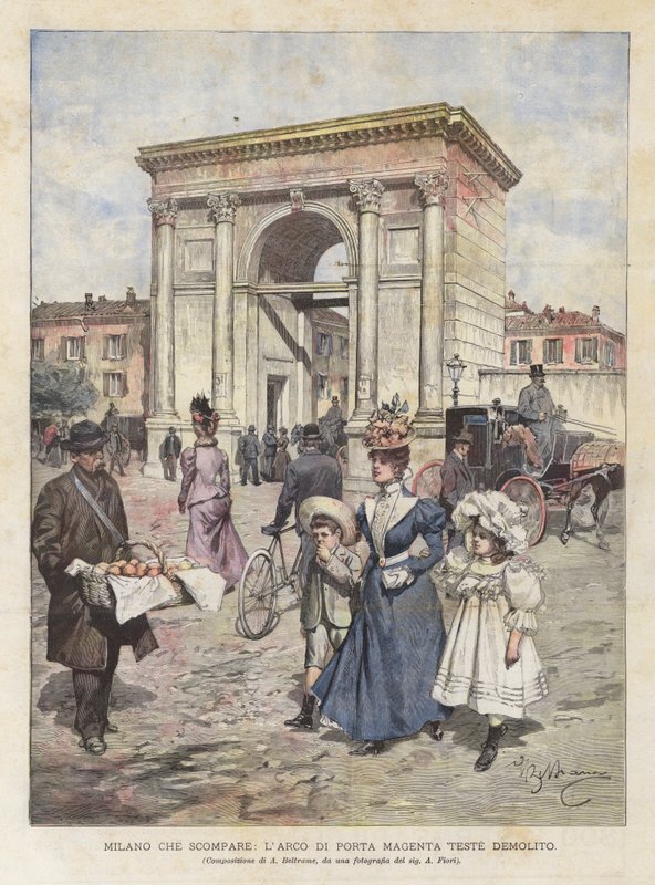 Kaybolan Milan, Porta Magenta Teste Kemeri Yıkıldı by Achille Beltrame