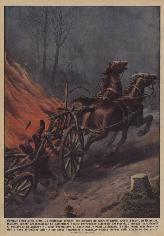 Gece korkunç koşuşturma by Achille Beltrame