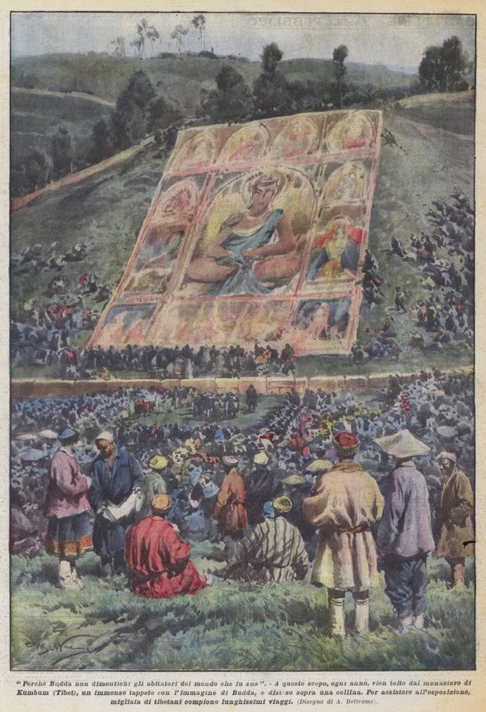 Böylece Buda, kendisine ait olan dünyanın sakinlerini unutmaz. by Achille Beltrame