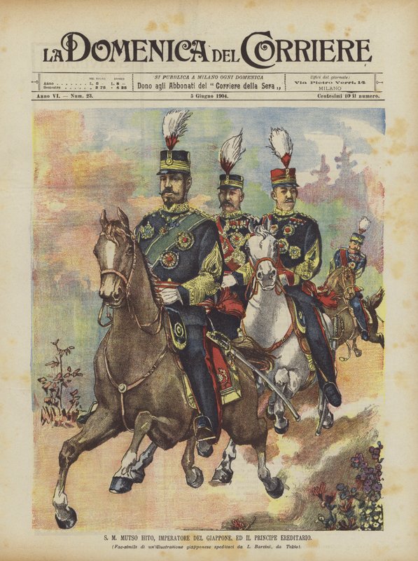 SM Mutso Hito, Japonya İmparatoru ve Veliaht Prens by Achille Beltrame
