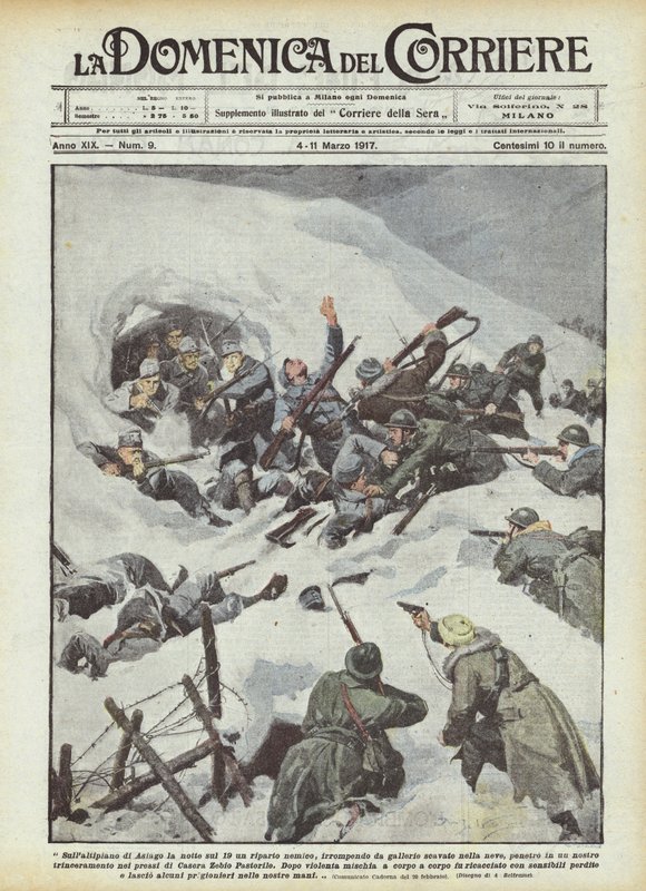 Asiago platosunda 19 gecesi bir düşman tahsisi, tünelleri kırarak içine mi kazıldı? by Achille Beltrame