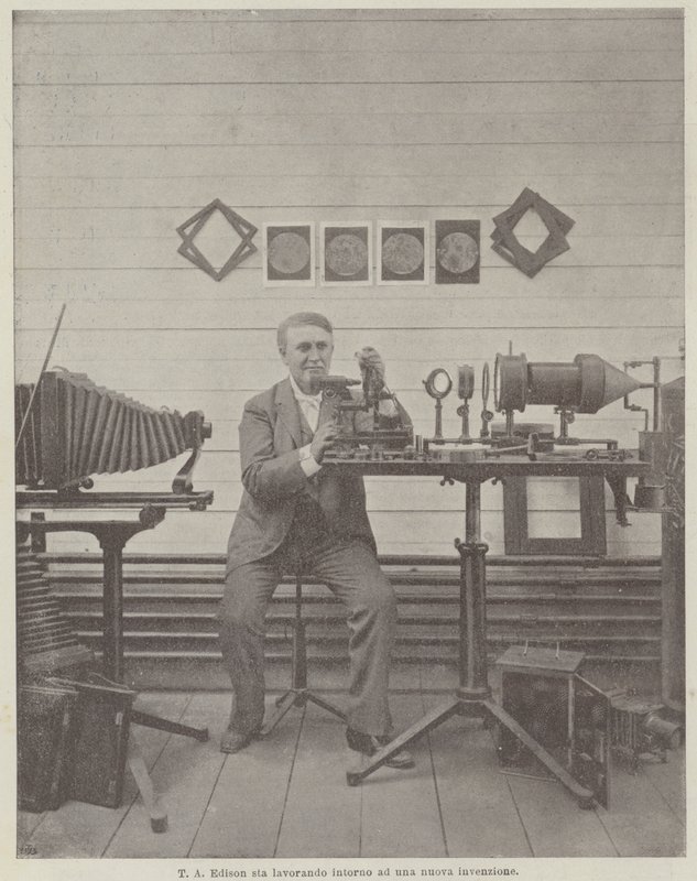 T A Edison yeni bir buluş üzerinde çalışıyor by Achille Beltrame