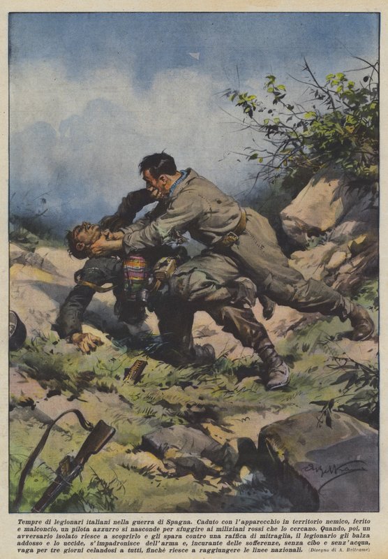 İspanyol savaşında İtalyan lejyonerlerinin öfkesi by Achille Beltrame