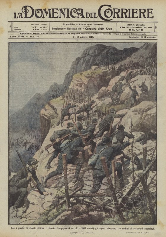 Monte Chiesa ve Monte Campigoletti'nin zirveleri arasında (2000 metrenin üzerinde), Alp birlikleri üç mü? by Achille Beltrame