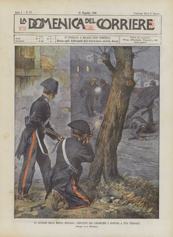 Sicilya Mafyasından Bir Bölüm, Carabinieri ve Mafiosi Arasındaki Çatışma For Life (Trapani) by Achille Beltrame