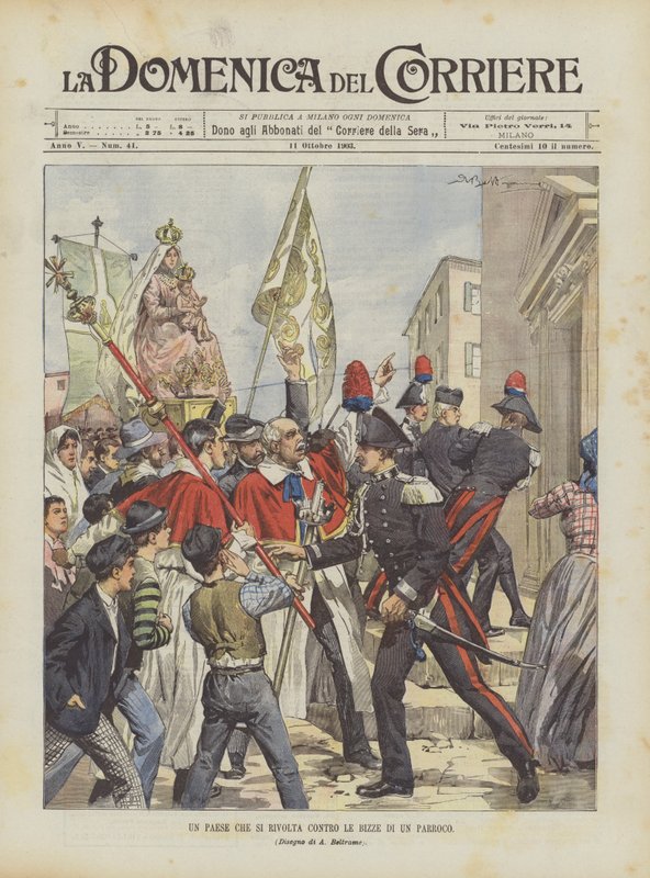 Bir Parish Rahibinin Öfkesine Karşı Dönen Bir Ülke by Achille Beltrame