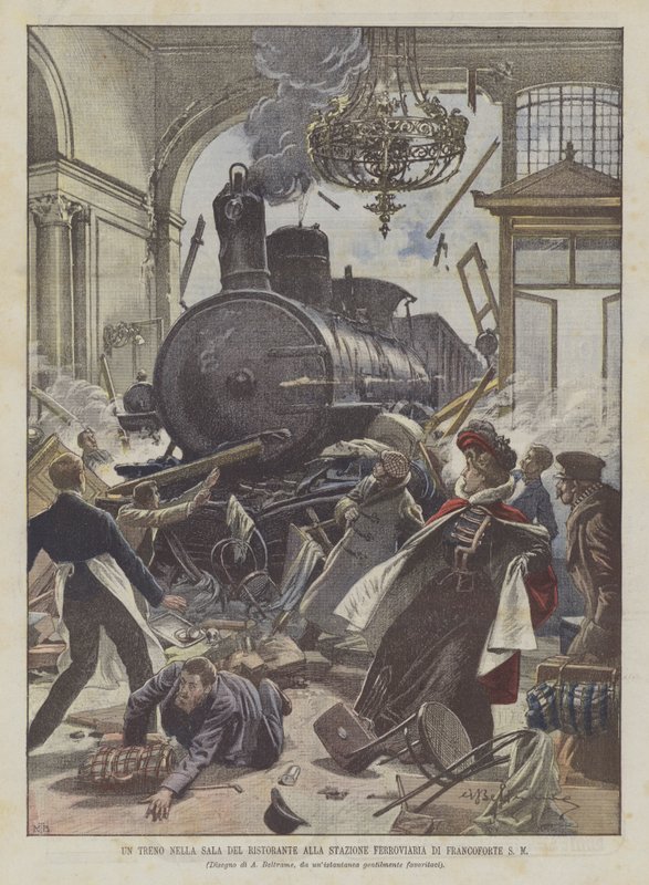 Frankfurt SM Tren İstasyonundaki Restoran Salonunda Bir Tren by Achille Beltrame