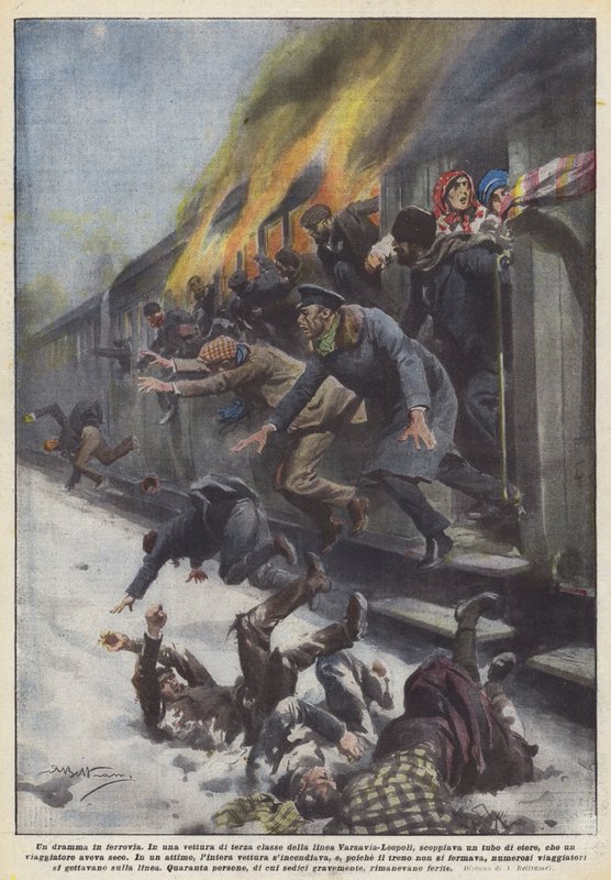 Bir demiryolu dramı by Achille Beltrame