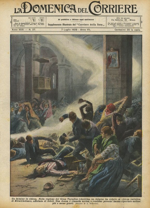 Kilisede yıldırım by Achille Beltrame