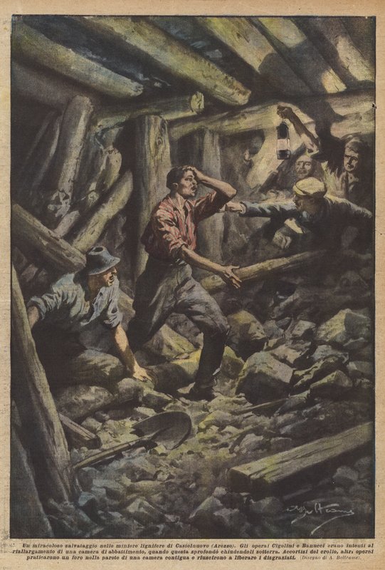 Castelnuovo (Arezzo) odun madenlerinde mucizevi bir kurtarma by Achille Beltrame