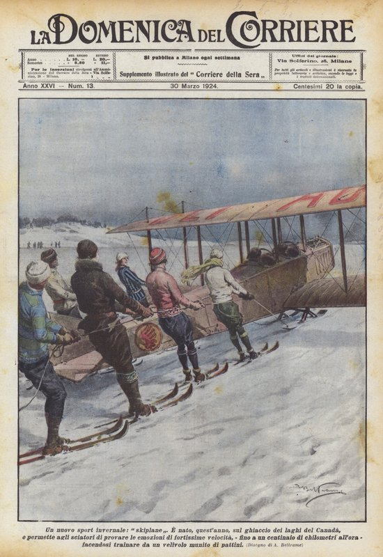 Yeni bir kış sporu, skiplane by Achille Beltrame