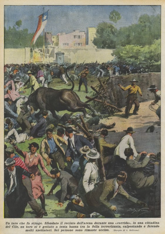 Öldüren bir boğa by Achille Beltrame