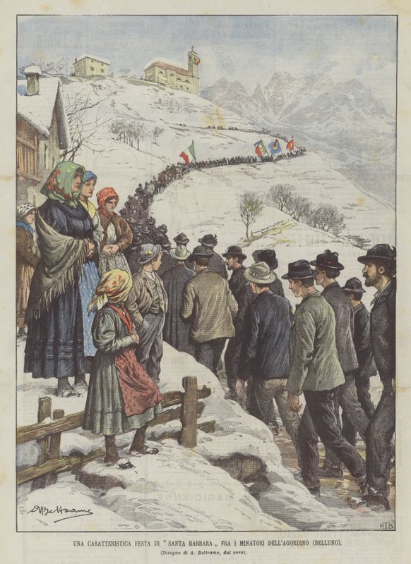 Agordino (Belluno) Madencileri Arasında Santa Barbara