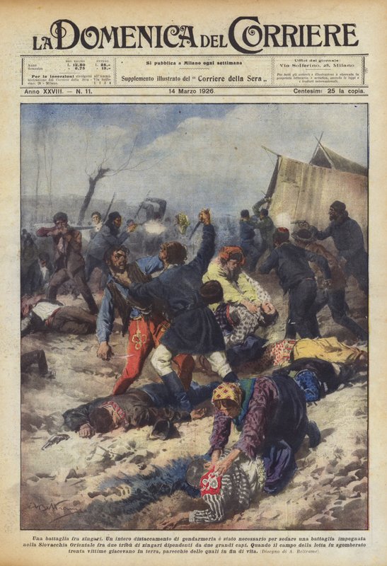 çingeneler arasında bir savaş by Achille Beltrame