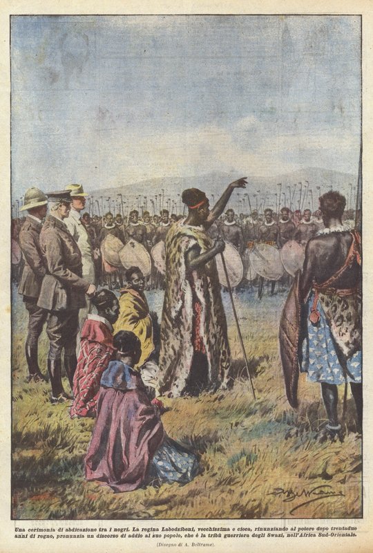 Siyahlar arasında tahttan feragat töreni by Achille Beltrame