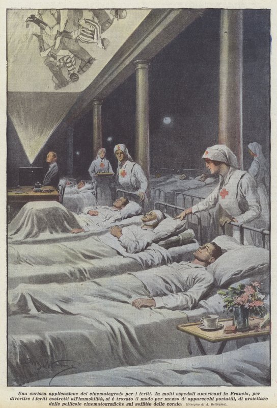 Yaralılar için sinemanın ilginç bir uygulaması by Achille Beltrame