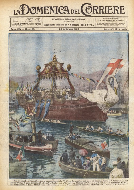 Unutulmaz bir gösteri, Cenova denizinde Eucharistic Flotilla