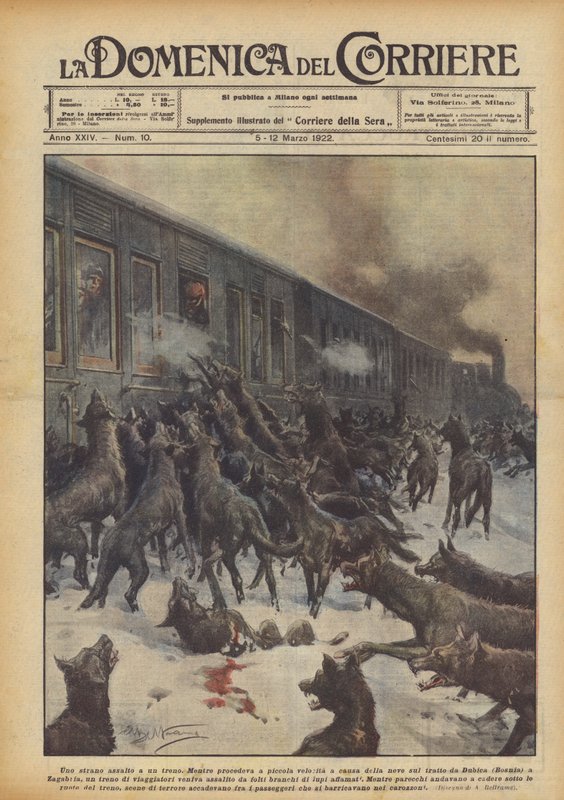 Trene garip saldırı by Achille Beltrame