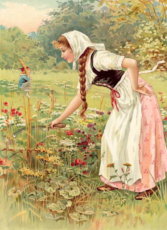 Hop-o-My-Thumb ve Hizmetçi Hizmetçi (chromolitho) by Ada Dennis