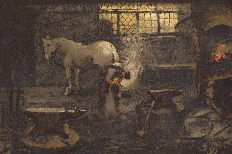 Köyümüzün Demircisi (chromolitho) by Ada Holland