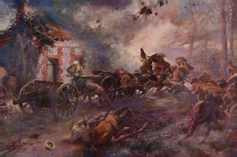 İngiliz topçu ateş altında harekete geçiyor by Addison Thomas Millar
