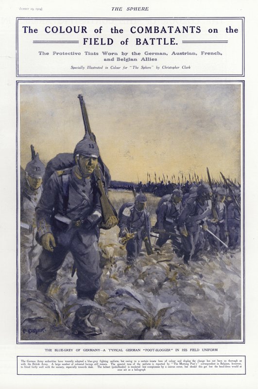 Alan üniformalı Alman piyade, I. Dünya Savaşı, 1914 by Addison Thomas Millar