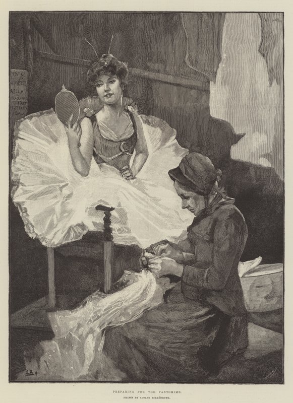 Pandomim için hazırlanıyor by Adolphe Birkenruth