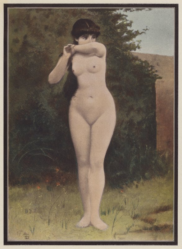 Şaşırmış kadın (renkli taş) by Adolphe Frederic Lejeune