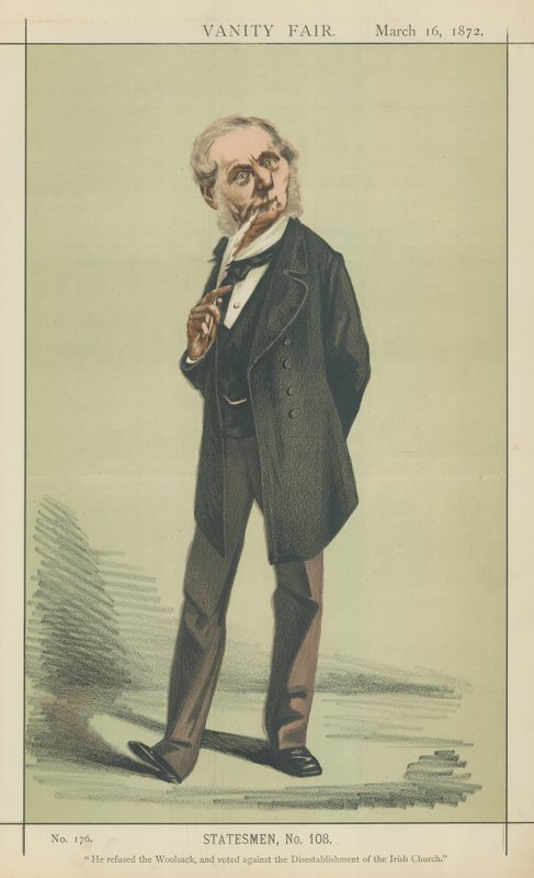 Sir Roundell Palmer (renkli taş baskı) by Adriano Cecioni
