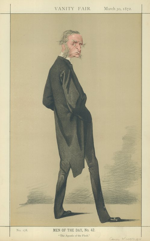 Muhterem Canon Charles Kingsley (renkli taş baskı) by Adriano Cecioni