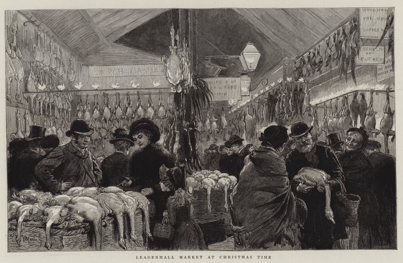 Noel zamanı Leadenhall Pazarı by Adrien Emmanuel Marie