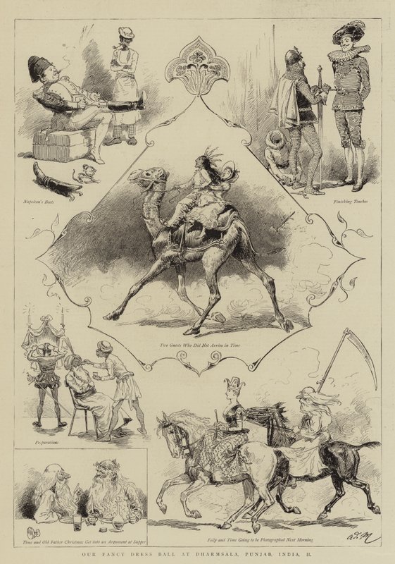 Dharmsala, Pencap, Hindistan, II'deki Süslü Elbise Balomuz by Adrien Emmanuel Marie