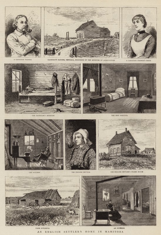 Manitoba'da Bir İngiliz Yerleşimci Evi by Adrien Emmanuel Marie