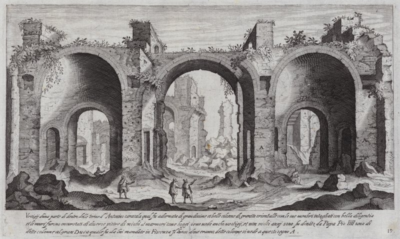 Caracalla Hamamları, Roma (gravür) by Aegidius Sadeler or Saedeler