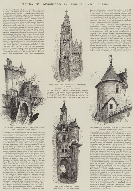 İngilizce ve Fransızca olarak tanımlanan Touraine by Albert Robida