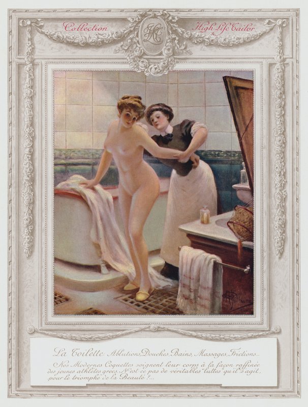 Belle Epoque Paris, şık bayan banyosunu yapıyor by Albert Guillaume