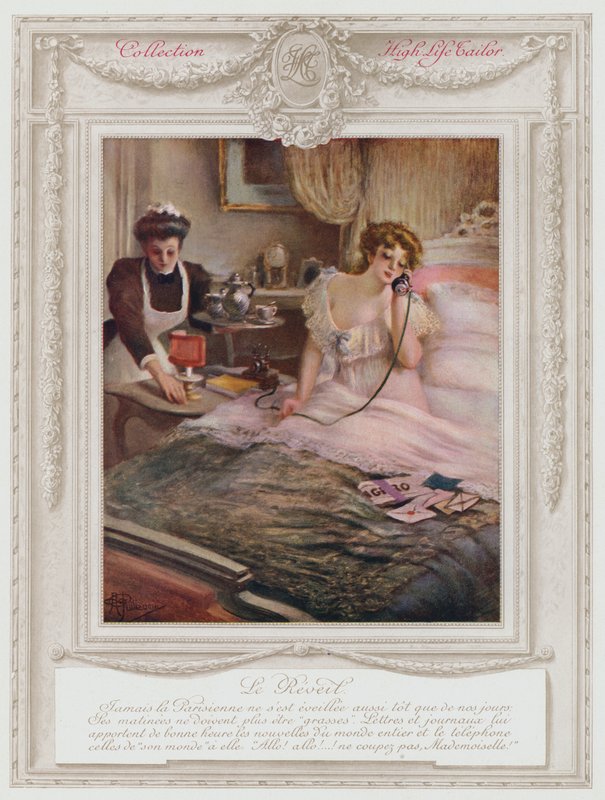 Belle Epoque Paris, Uyanan şık bayan (renkli taş) by Albert Guillaume