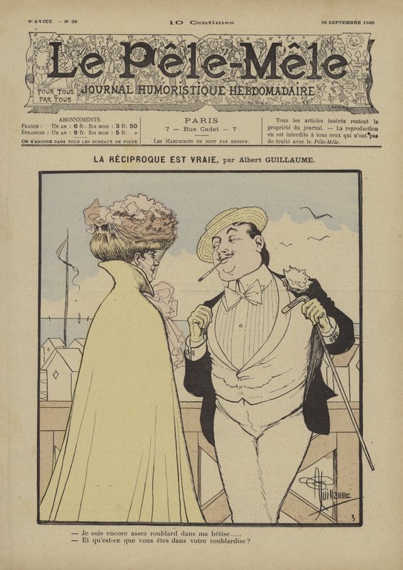 Bunun tersi doğrudur. Le Pele-Mele için İllüstrasyon, 1900 by Albert Guillaume