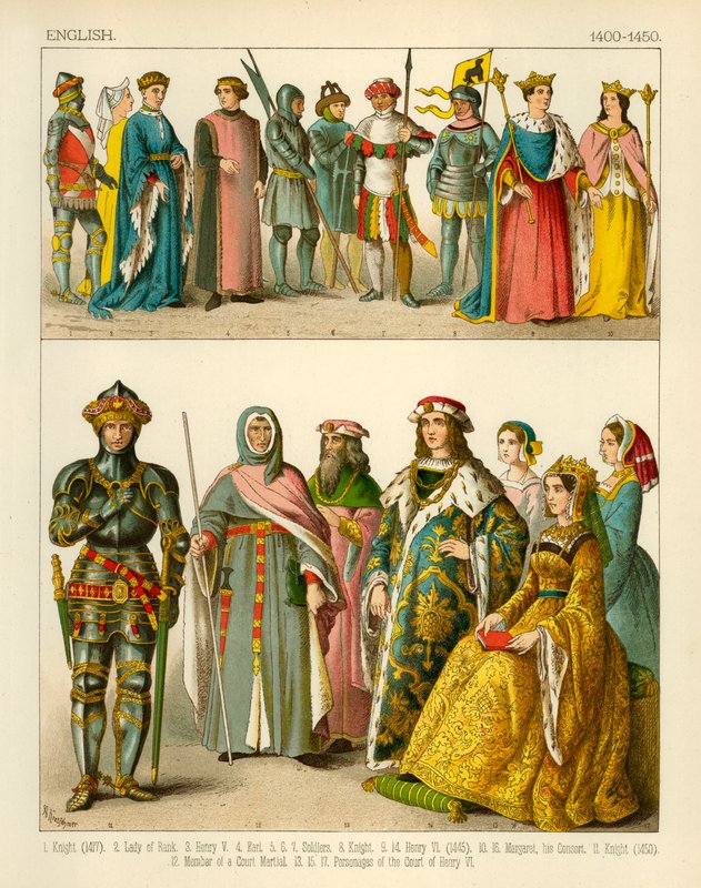 İngilizce Kostüm 1400-1450 by Albert Kretschmer