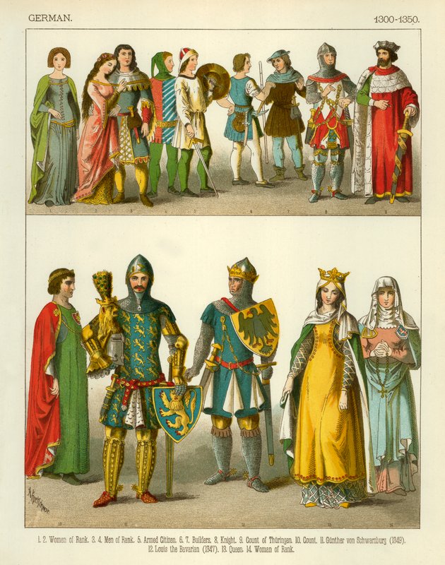 Alman Kostümü 1300-1350 by Albert Kretschmer