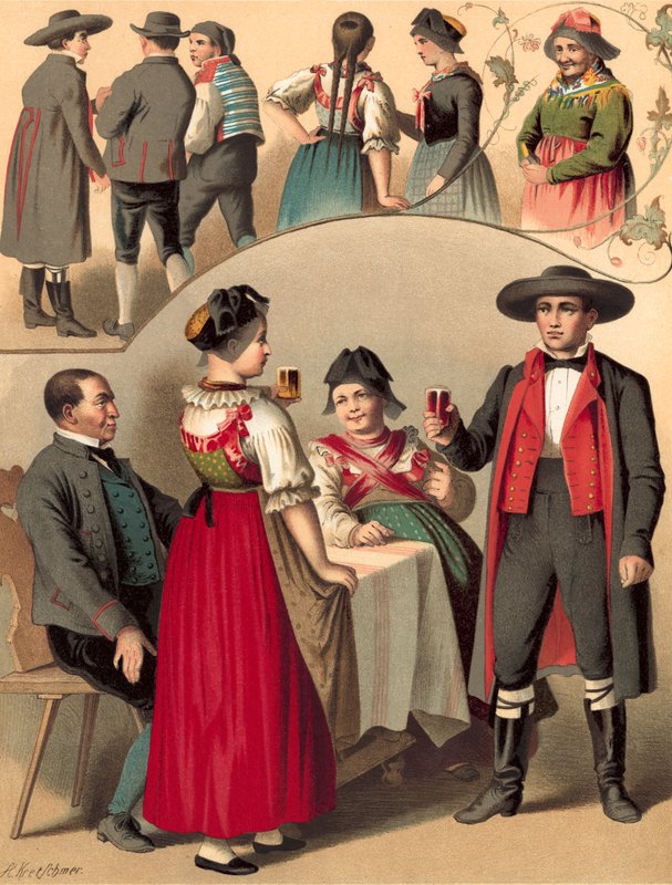 Alman kostümü, Baden, Schapbach u Kinzigtal by Albert Kretschmer