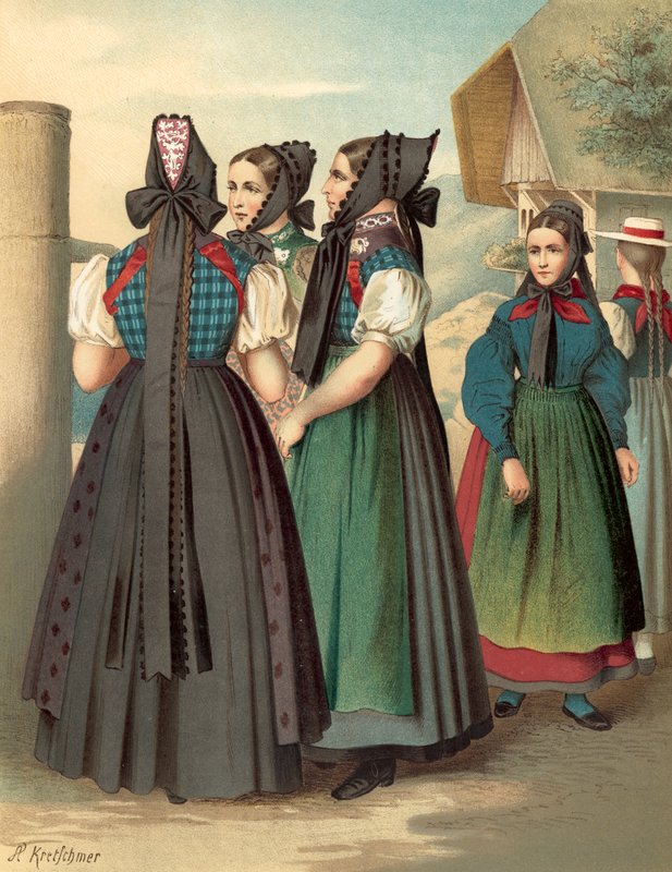 Alman kostümü, Baden, Simonswald-Waldkirch-Donaueschingen by Albert Kretschmer