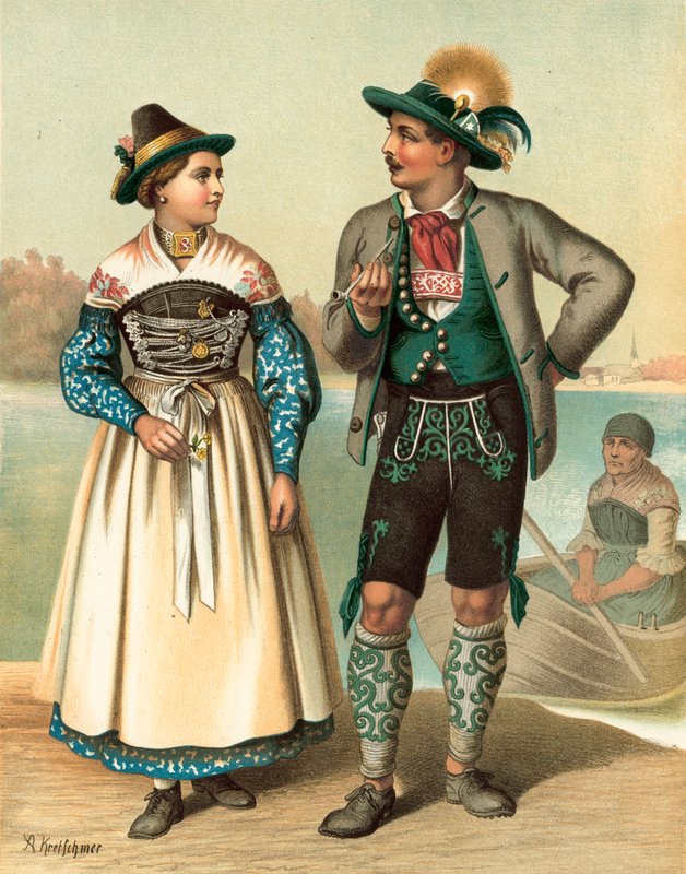 Alman kostümü, Bayern, Schliersee by Albert Kretschmer