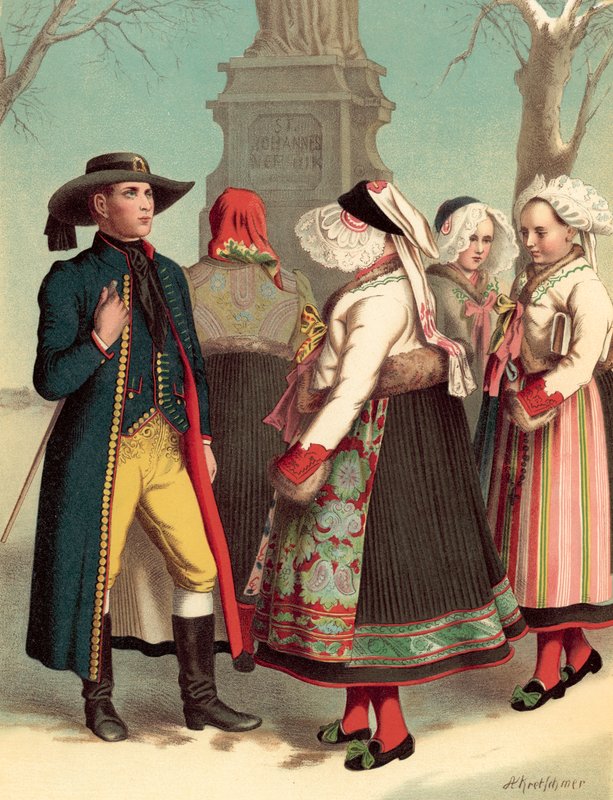 Alman kostümü, Bohmen, Pilsen bölgesi by Albert Kretschmer