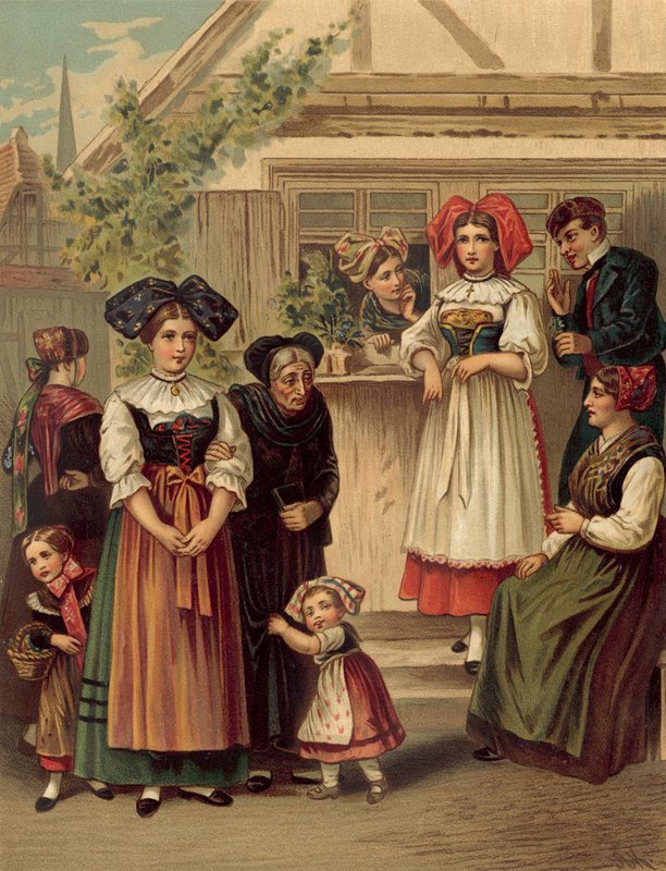 Alman kostümü, Strasbourg çevresinde Alsace by Albert Kretschmer