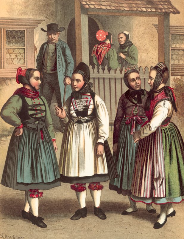 Alman kostümü, Hessen Büyük Dükalığı, Amt Biedenkopf by Albert Kretschmer